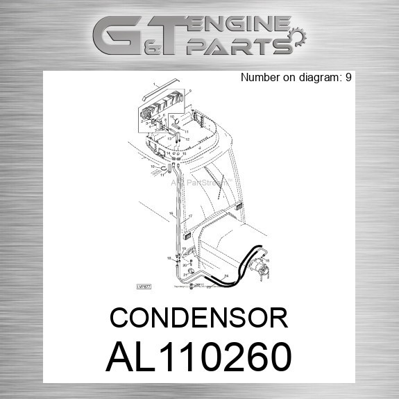 AL110260 CONDENSOR fits JOHN DEERE (Surplus Open Box)