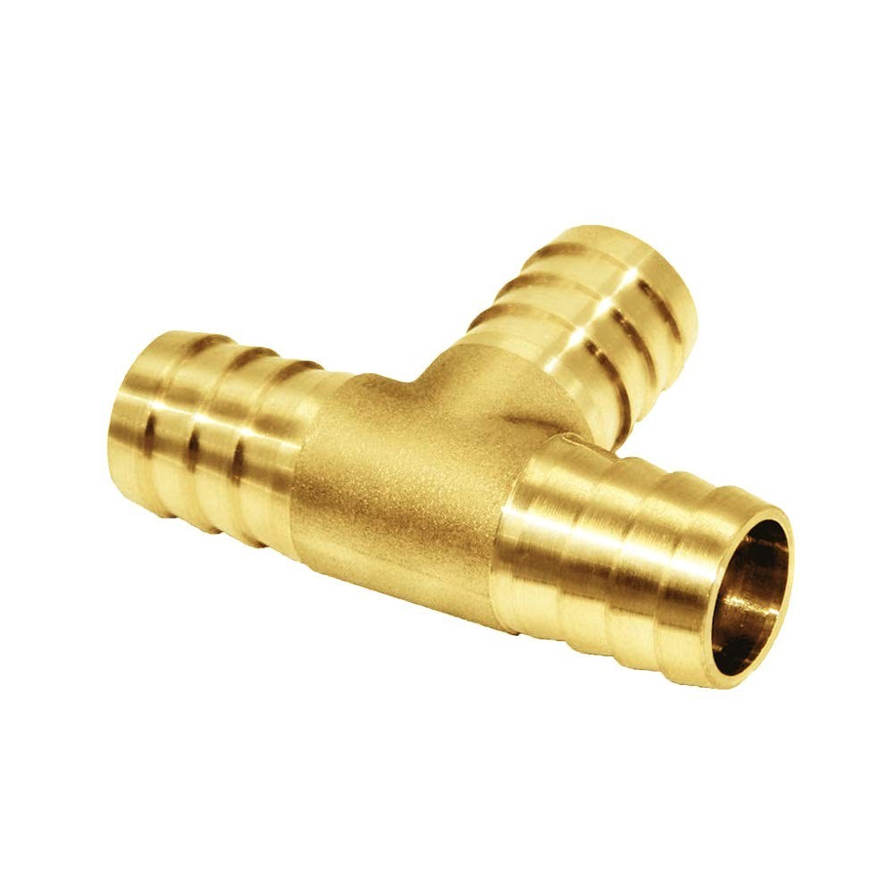 1/2″ Brass Barb Tee Fittings T-Shaped 3 Ways Union 1/2″ Hose Barb Pipe Fittin…