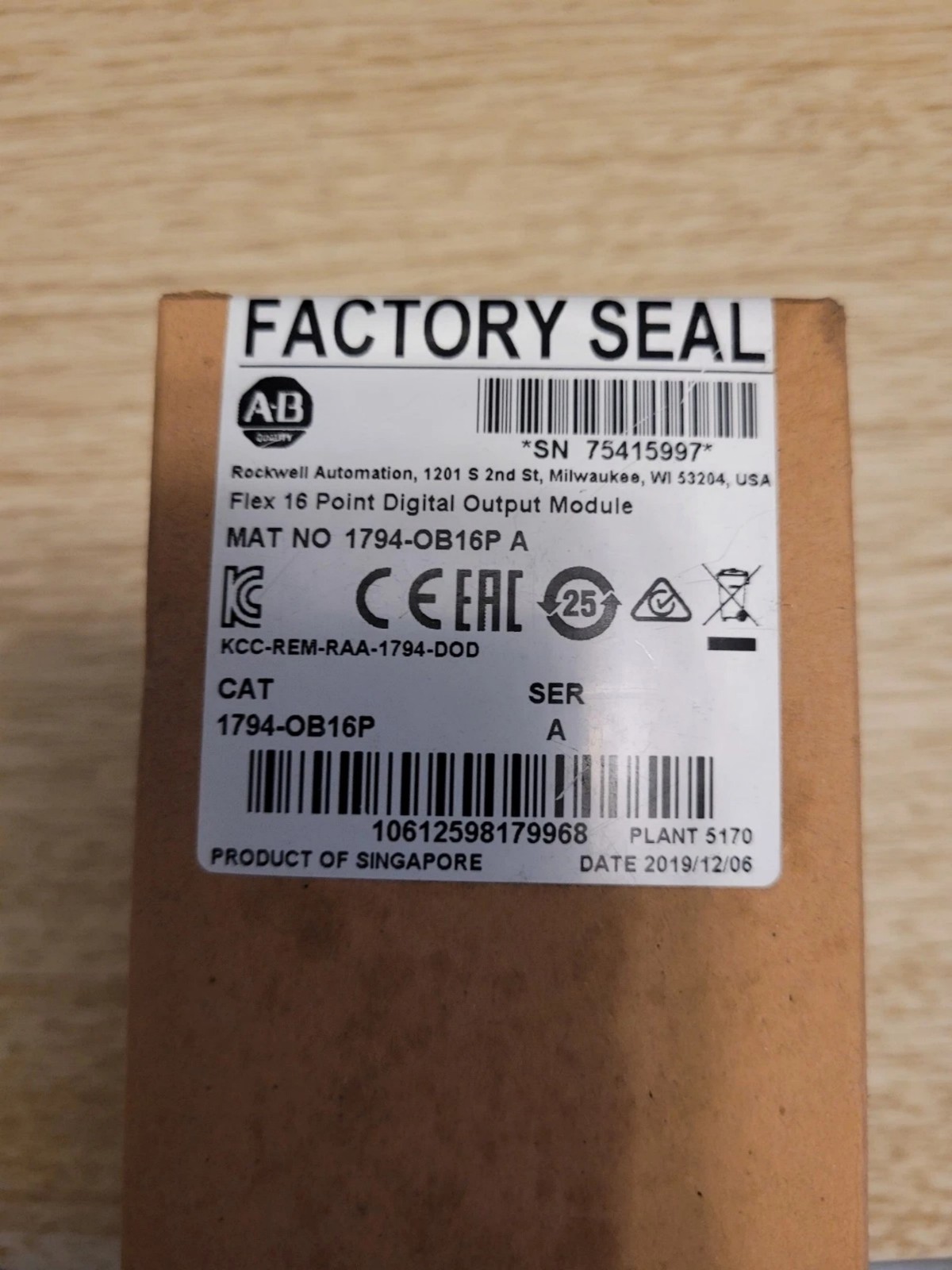 New Sealed AB 1794-OB16P/A Flex 16 Point Digital Output Module 1794OB16P serA US
