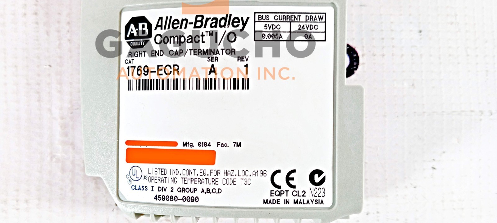 Allen Bradley 1769-ECR Ser A Compact I/O Right End Cap