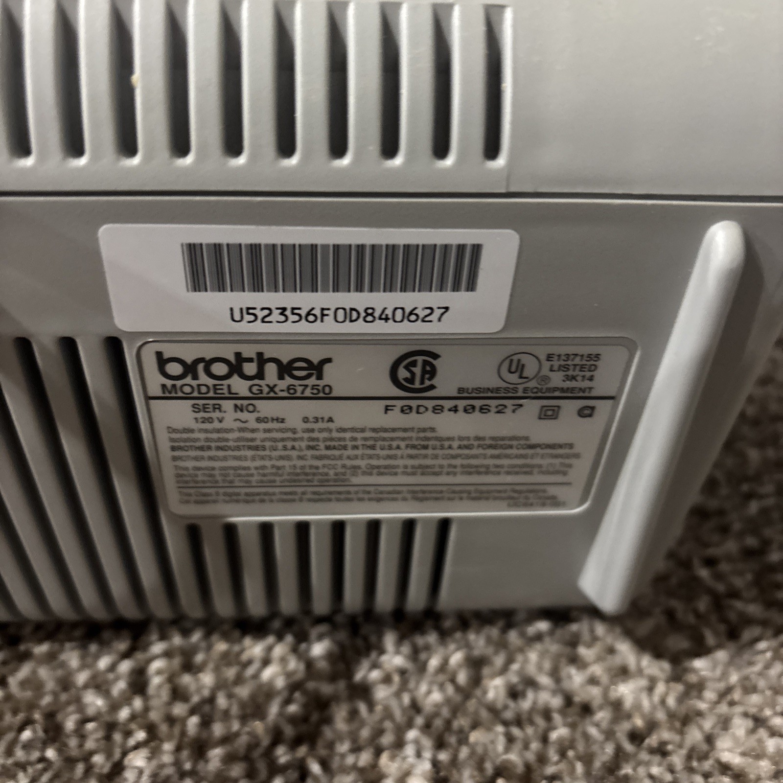 Brother GX-6750 Correctronic Daisy Wheel Typewriter Tested Working