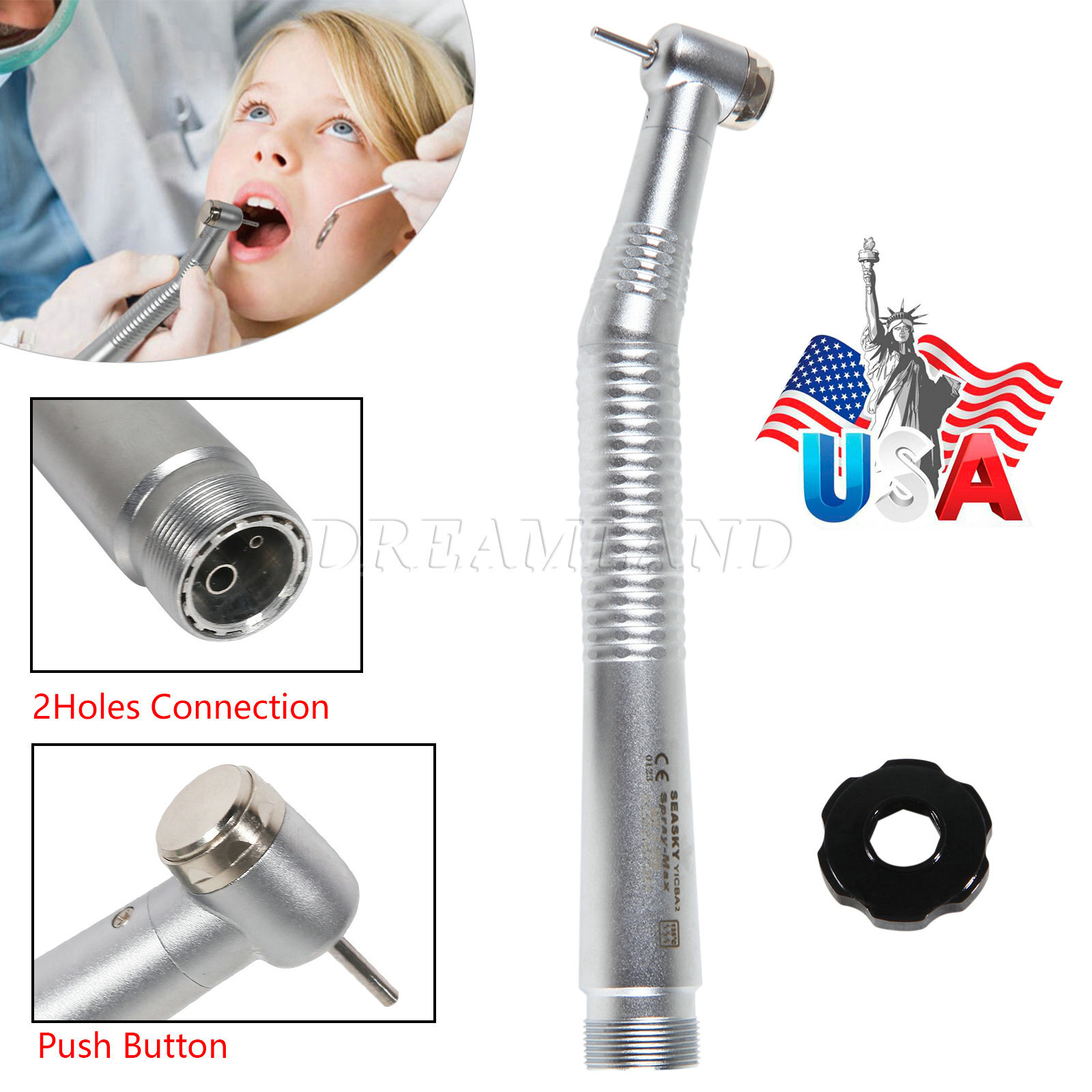 NSK Style Dental High Speed Handpiece Push Button 2 Holes Cartridge Rotor Y1BA2
