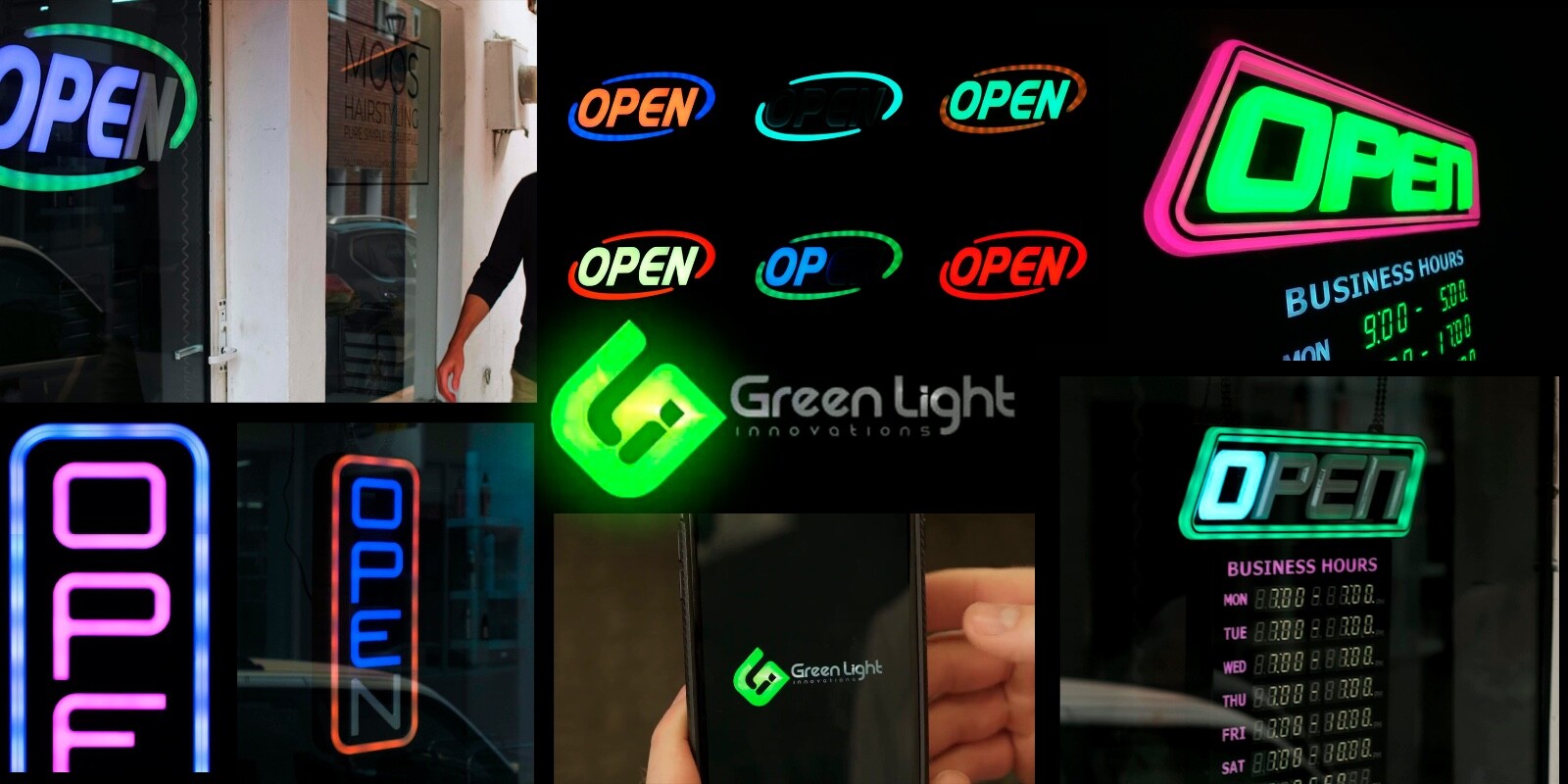 Led Open Sign for Business – Stand Out with 64 Super-Bright Color Combos to Matc