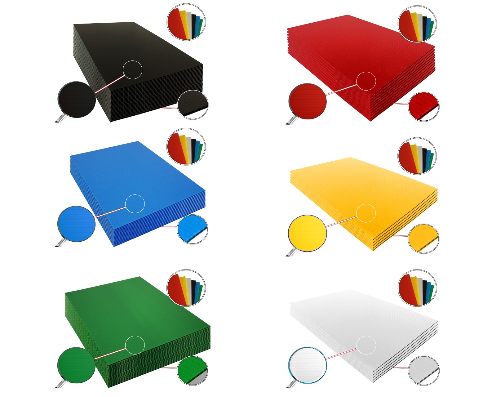 4mm Corrugated White Plastic Sheets 18×24 24×36 24×48 36×36 Coroplast Sign SALE
