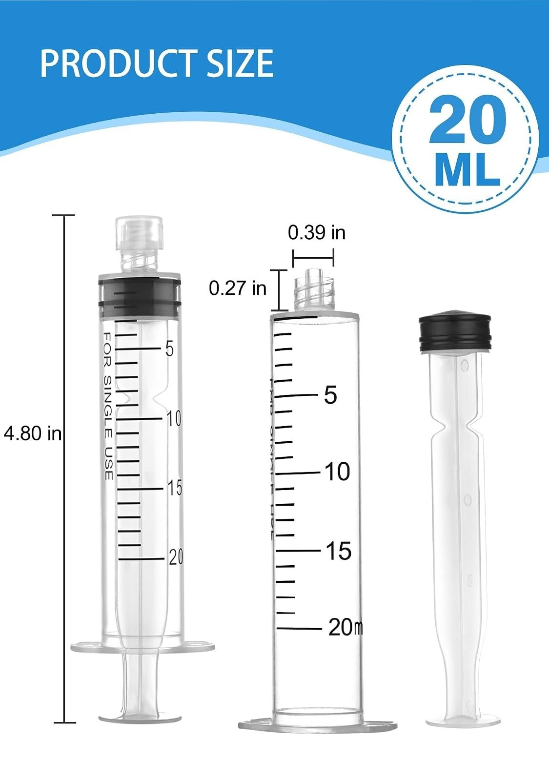 Luer Lock Syringe 20ml – Sterile Disposable Syringe Pack of 10
