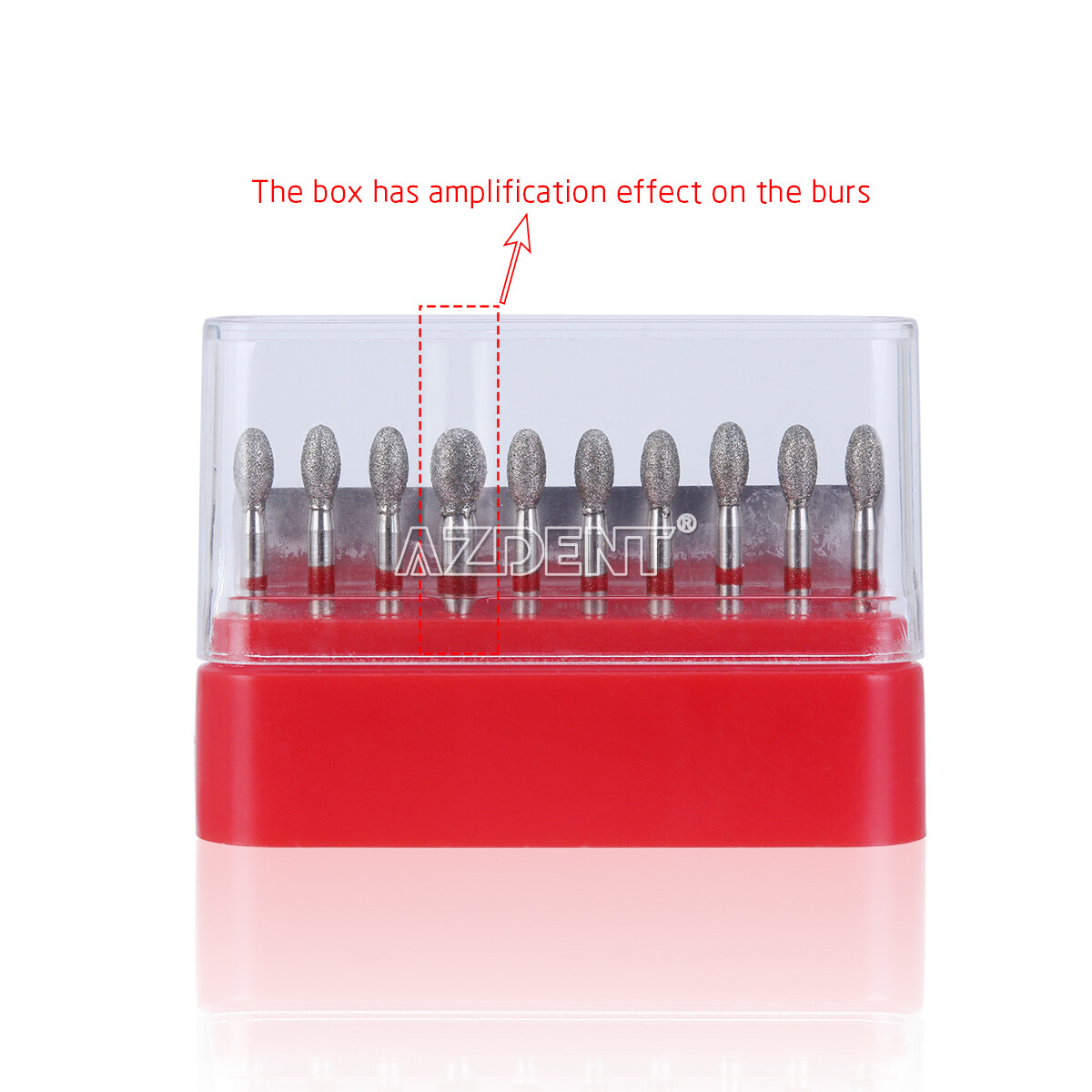 10Pcs/Pack Dental Dimond Burs Football #379-023F Fine Red Azdent