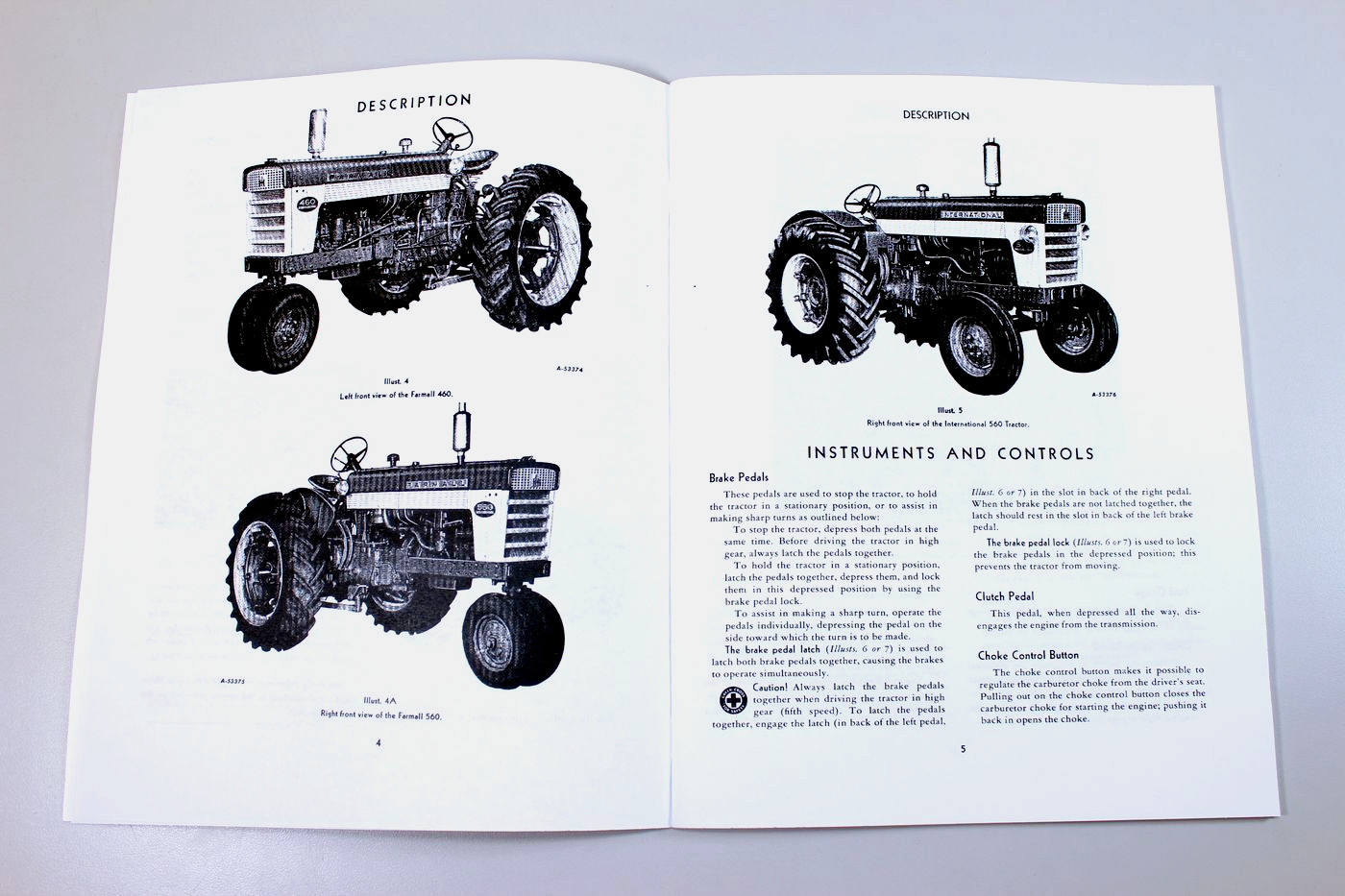 International Farmall Gas 460 560 Tractor Operators Owners Manual Ihc Ih Lube