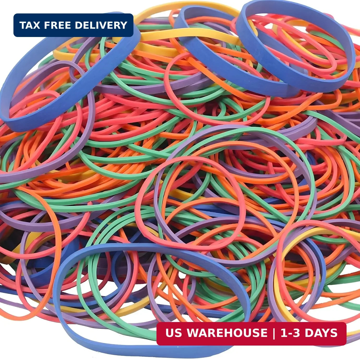Rubber Bands Assorted Sizes 0.5 lb Bag – Strong Elastic Bands for Home, Office,