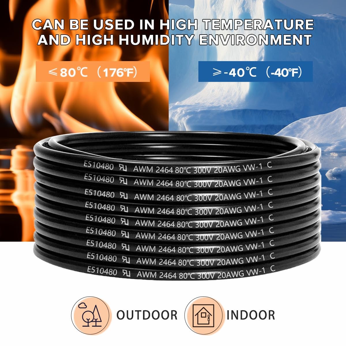 20 Gauge 10 Conductor Electrical Wire 25FT Tinned UL 2464 20 AWG 10 Wire Cable