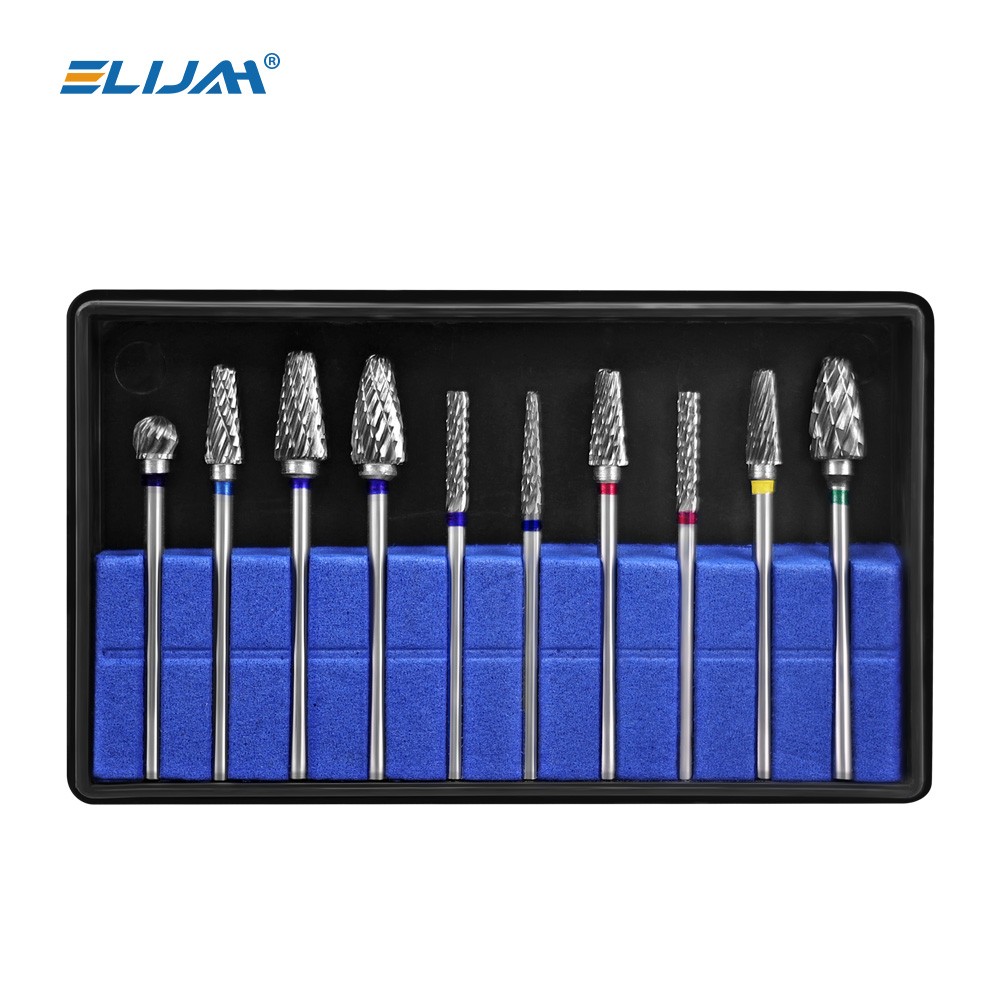 Dental Lab Polishing Bur Drills Tungsten Steel Carbide Burs Burrs 2.35MM 10 Pcs