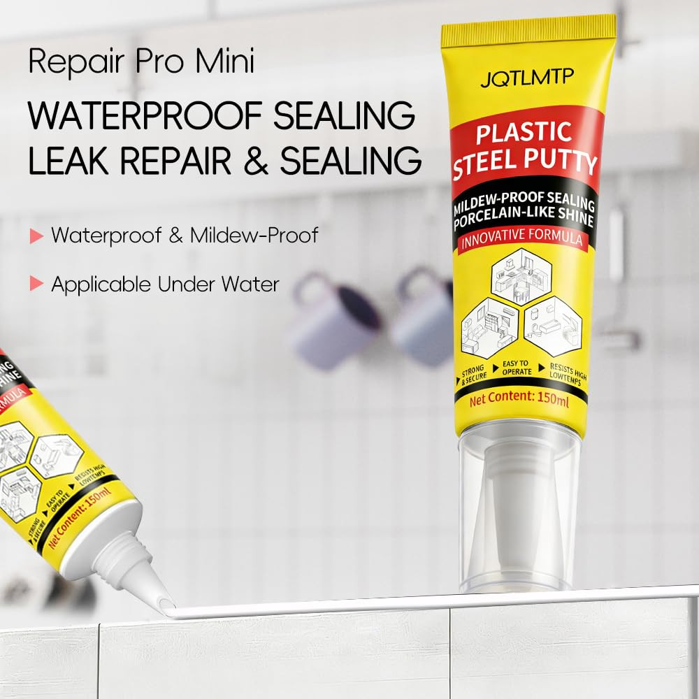 2-Pack, 150Ml Each Plastic Steel Mud Waterproof Silicone Sealant Caulk, Fast Cur