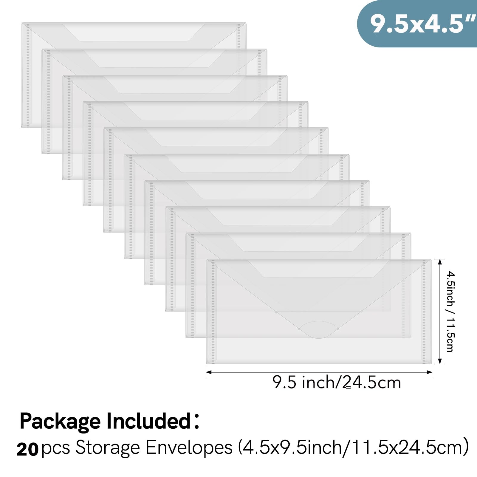 Briartw 20 Pack Storage Bag,4.5×9.5″ Resealable Plastic One Size, 20 PCS