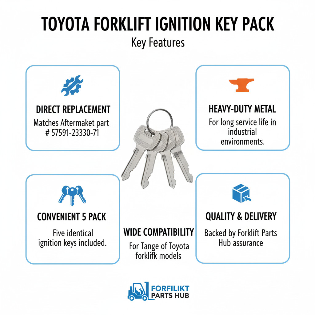 57591-23330-71 Replacement Toyota Forklift Key (Pack of 5)