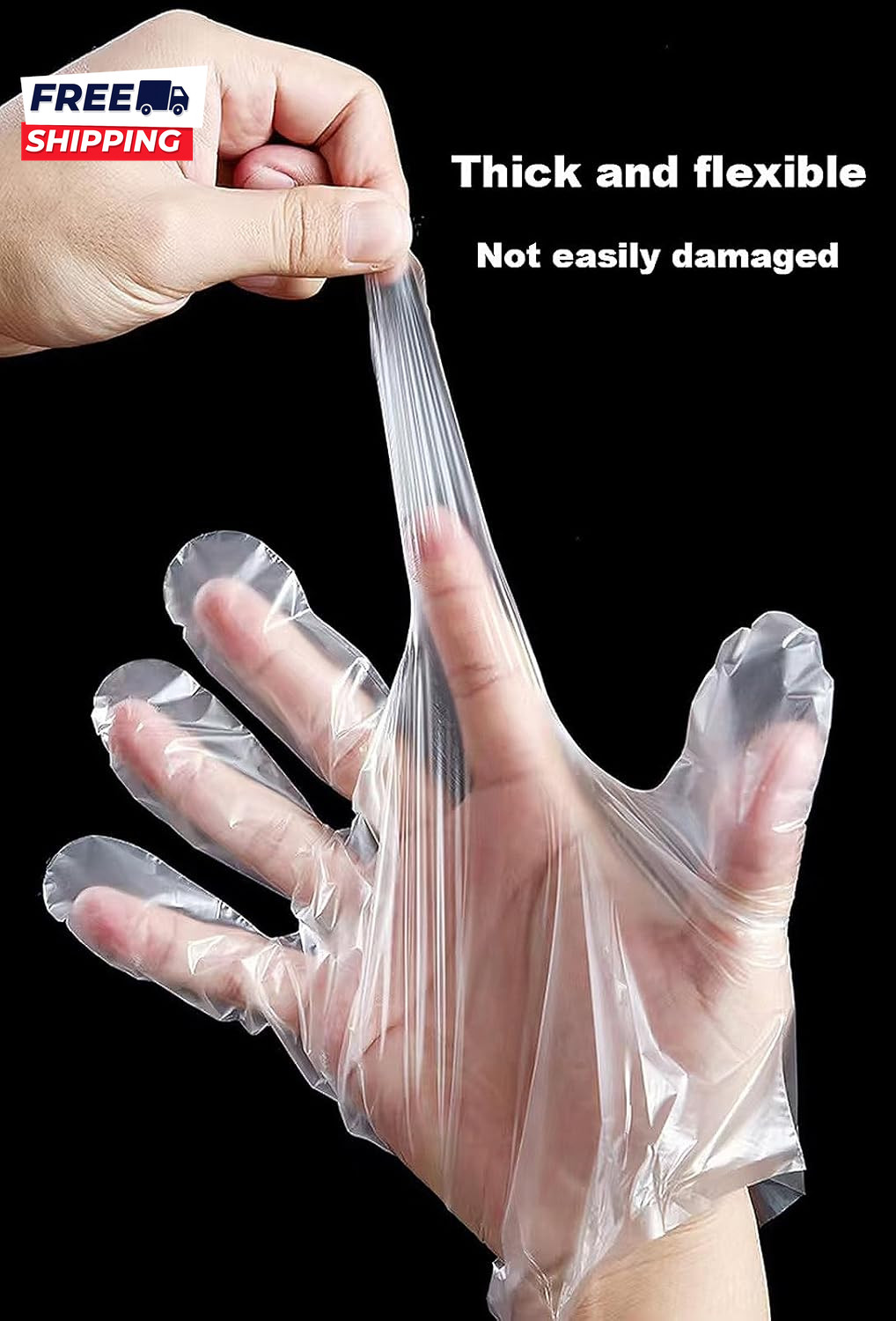 400 Count Disposable Poly Plastic Gloves for Cooking, Food Prep and Food Service