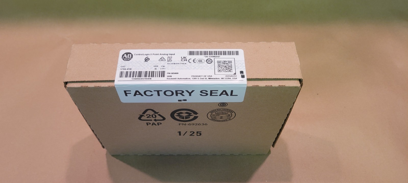 1756-IF8I, Unopened/Factory Seal Intact, ControlLogix Analog Input Module