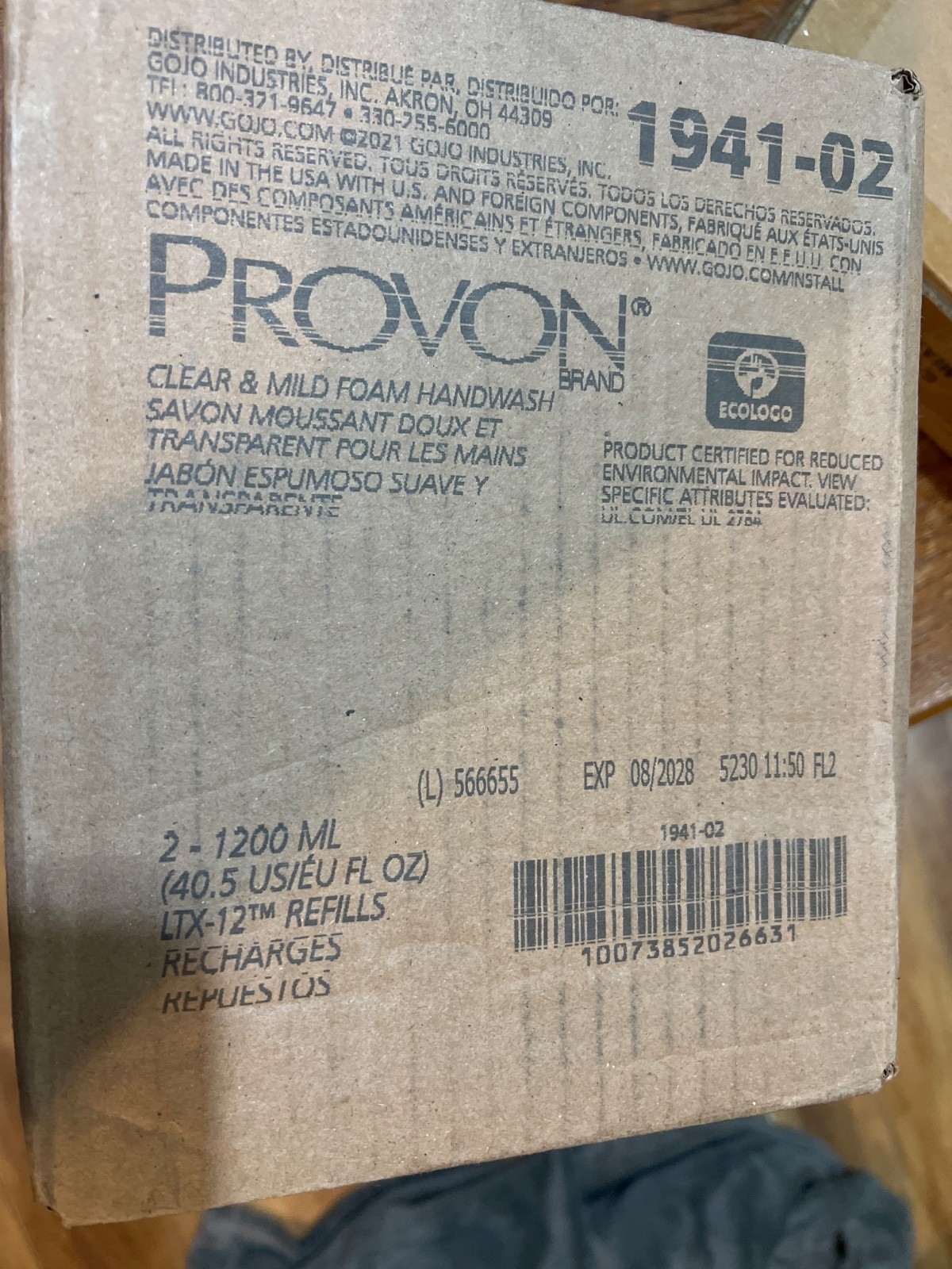 PROVON Foaming Soap Dispenser Refill Bottle Unscented 1200 mL 1941-02 2 Ct