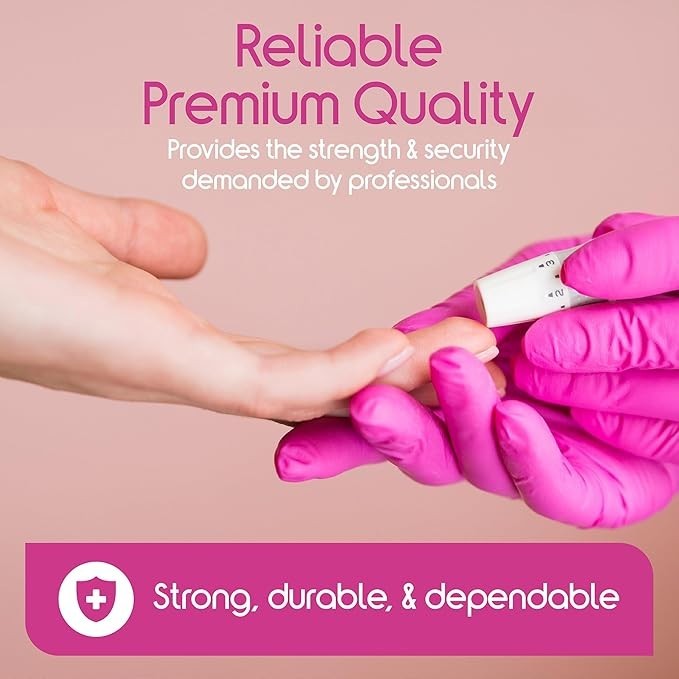 Rose Pink Nitrile Exam Gloves – Fast Ship – Powder & Latex Free (Medical Grade)