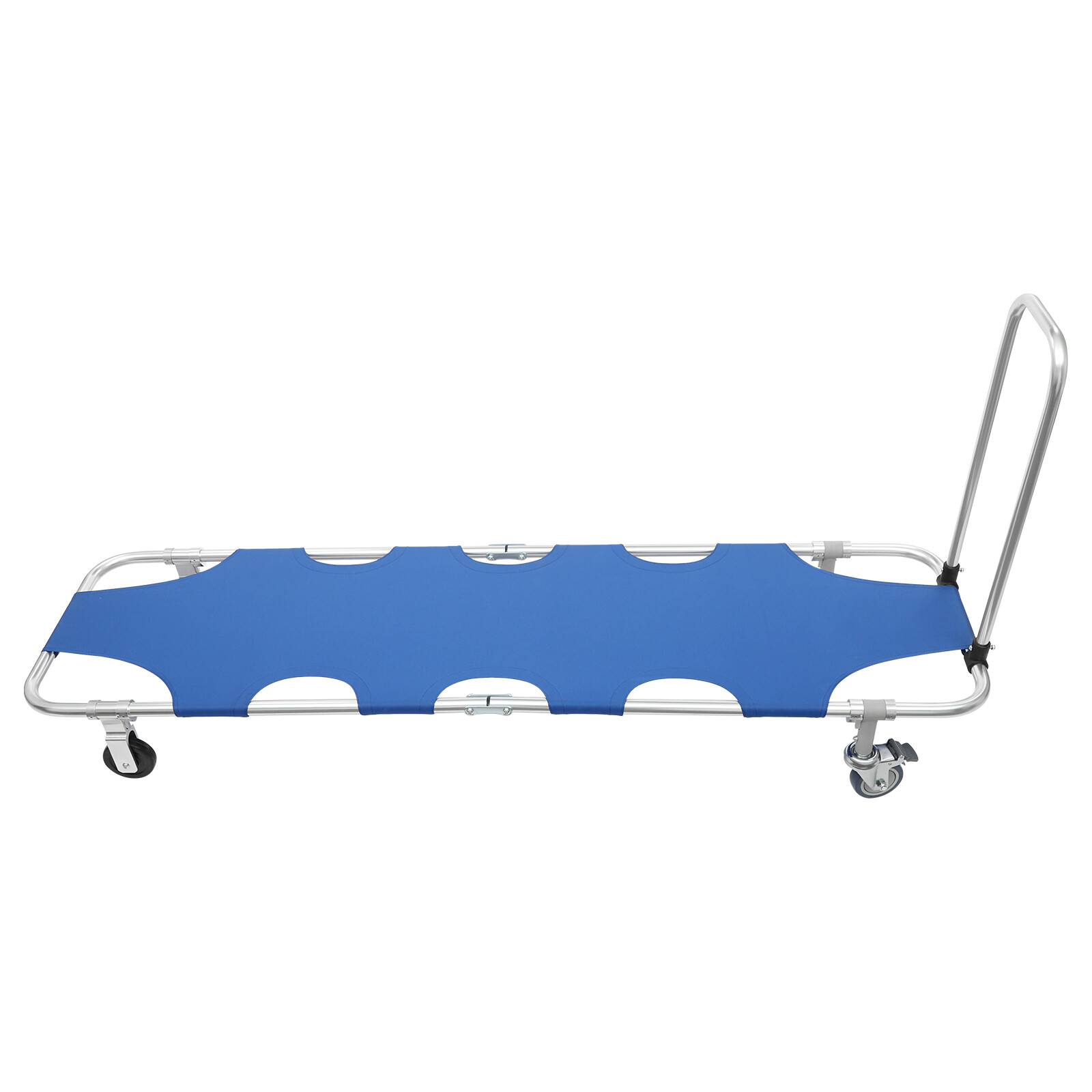 350lbs Folding Stretcher for Medical Emergency with Trolley 4 Wheels & Straps