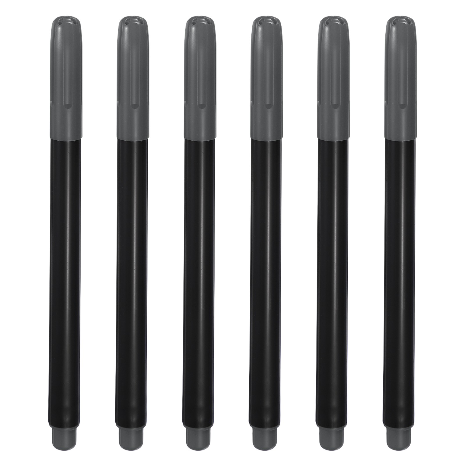6 x Dark Grey Permanent Fabric Markers for Cloths Coloring Drawing