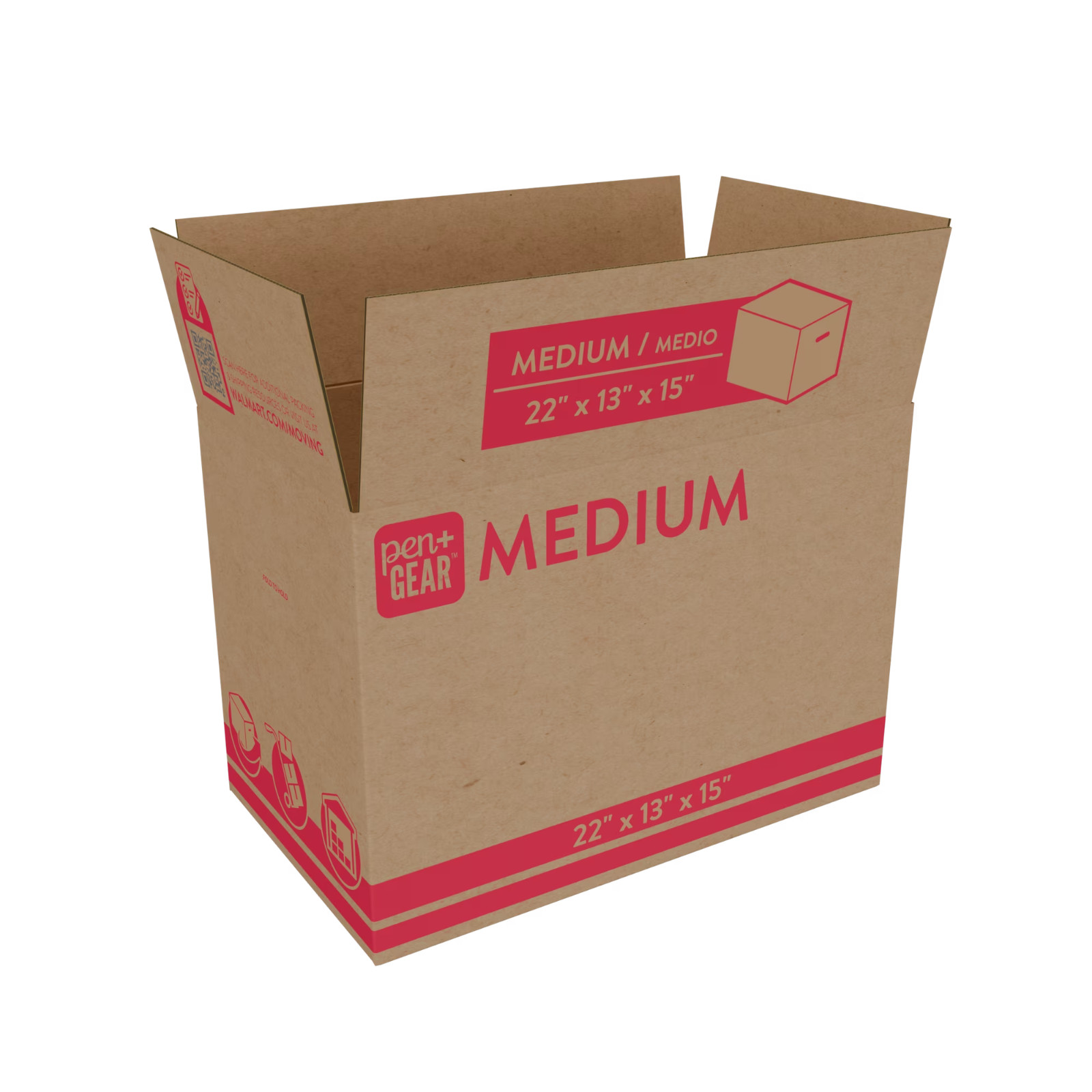 (10 pack) Pen+Gear Medium Moving Boxes, 22 in. L x 13 in. W x 15 in. H, Kraft