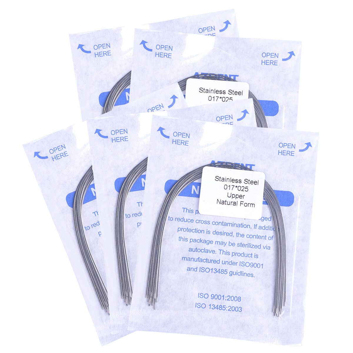 AZDENT Dental Orthodontic Stainless Steel Rectangular Arch Wires Natural Form