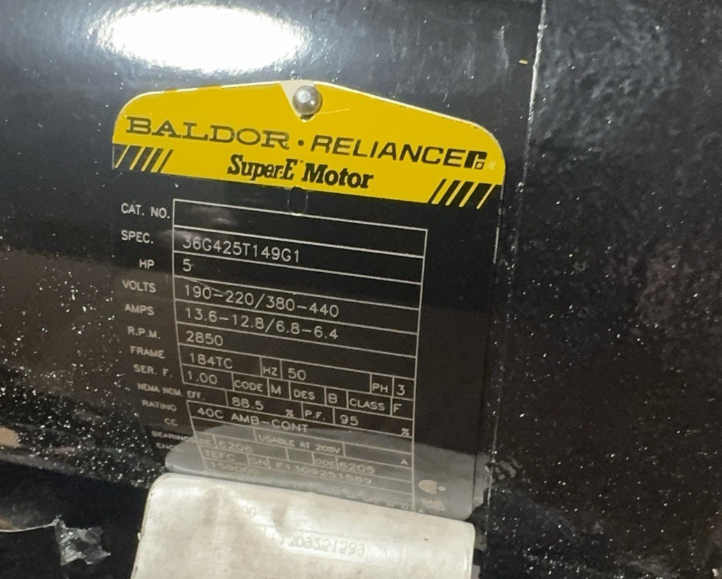 Baldor Reliance Super E 5HP Electric Motor 184TC 3PH TEFC 230 460V Industrial