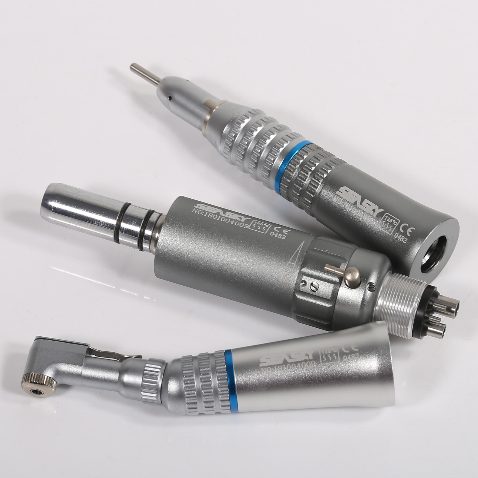 SEASKY Dental Slow Low Speed Handpiece Kit Contra Angle Straight Air Motor /Burs