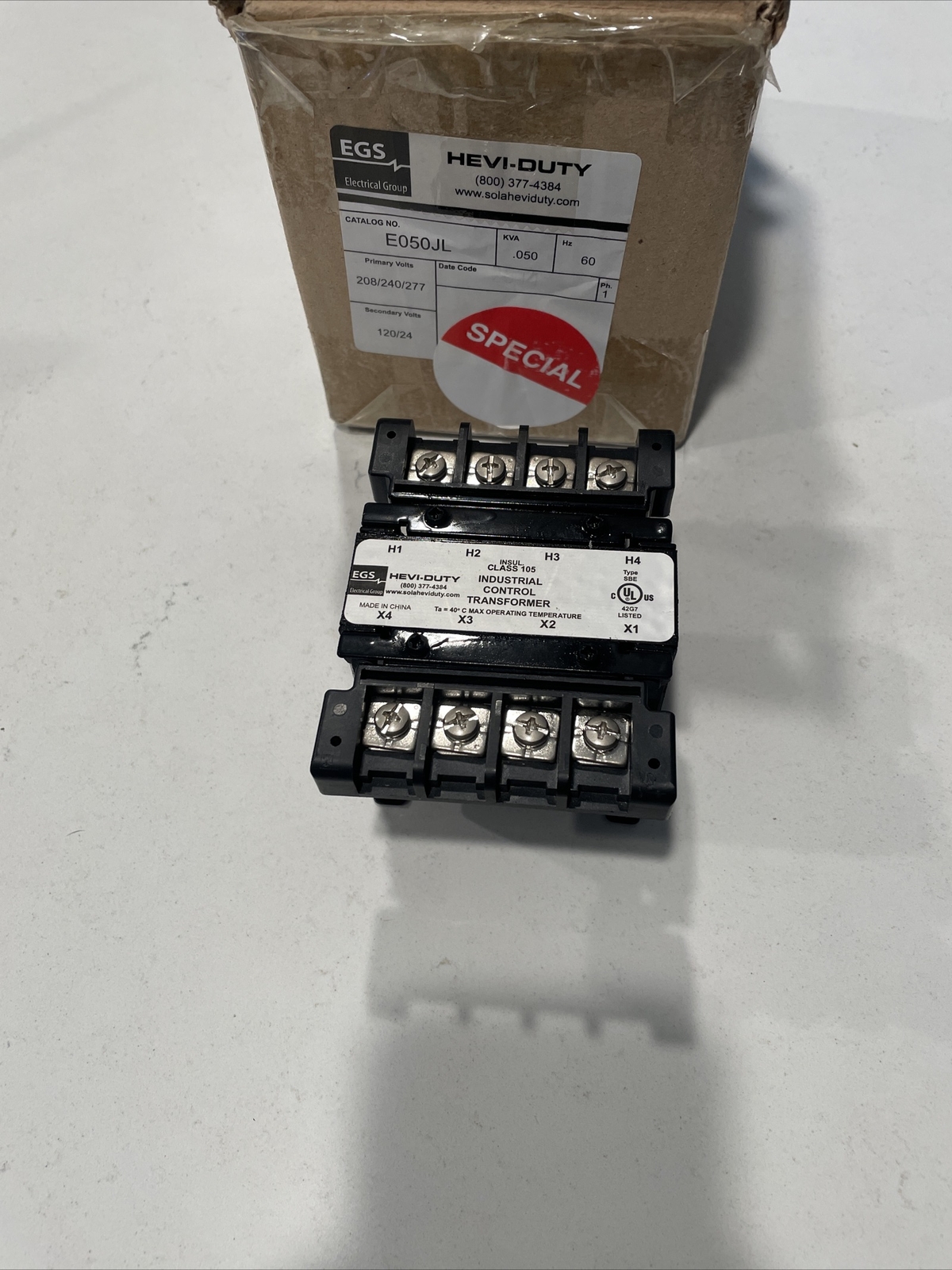 New EGS E050JL Class 105 Industrial Control Transformer Hevi-Duty 208/240/277