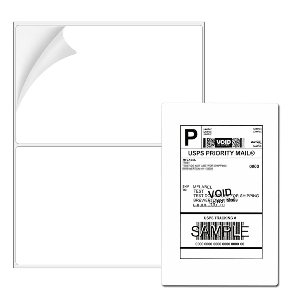100-20000 Premium 8.5×5.5 Round Corner Shipping Labels Half Sheet Self Adhesive