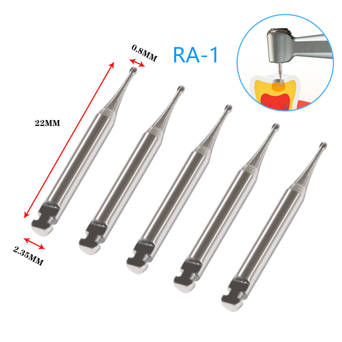 Dental Round Carbide Bur for Slow Speed Latch Type Handpiece RA 1# – 8# Burs