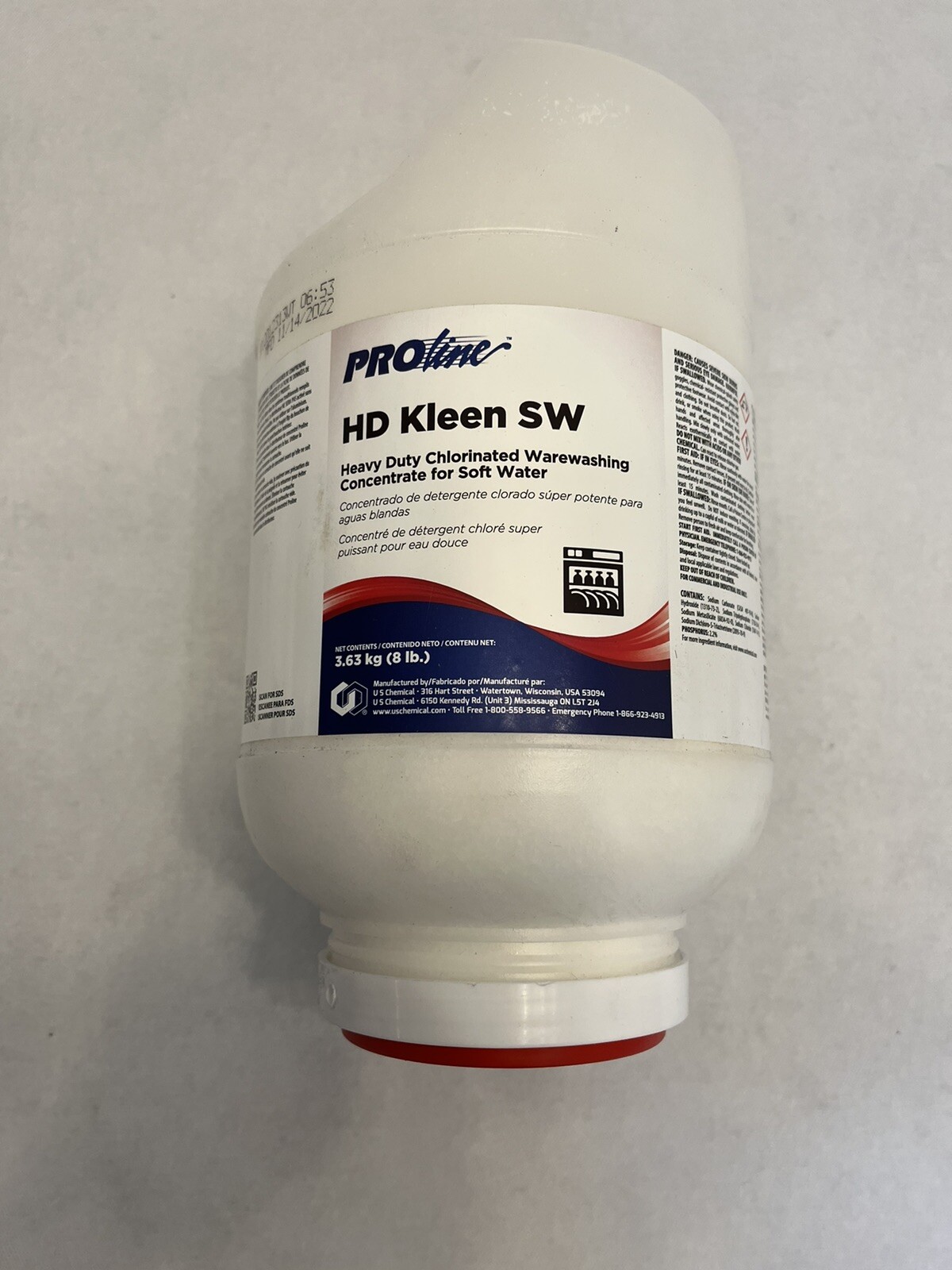 HD Kleen SW. heavy duty chlorinated warewashing concentrate for soft water.