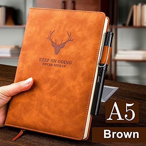 Deer Head Faux Leather Journal – Premium Hardcover Notebook, 100 Ruled Pages