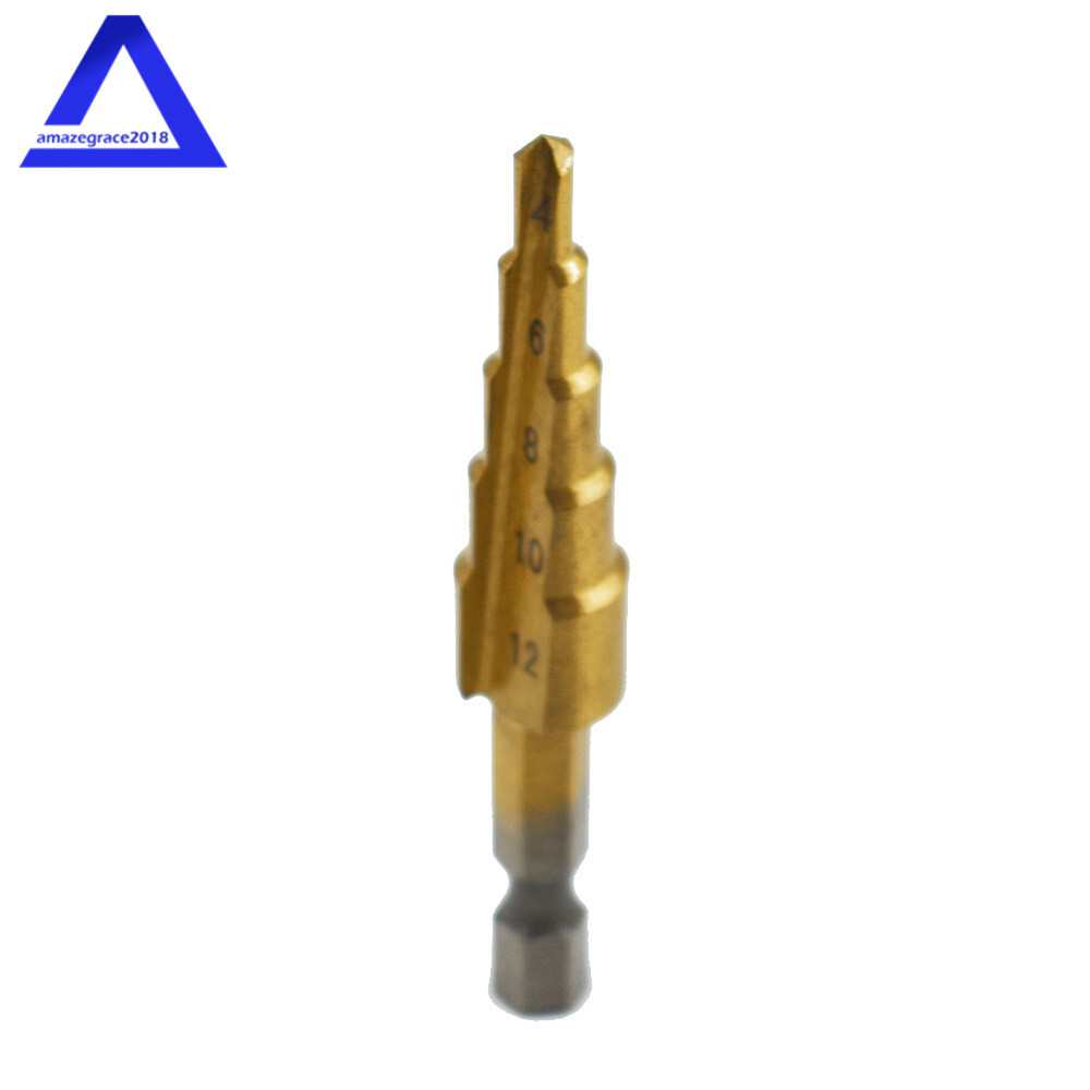 3Pcs 4-20mm/4-12mm/4-32mm Hole Cutter High HSS Steel Step Cone Drill Bit Set New
