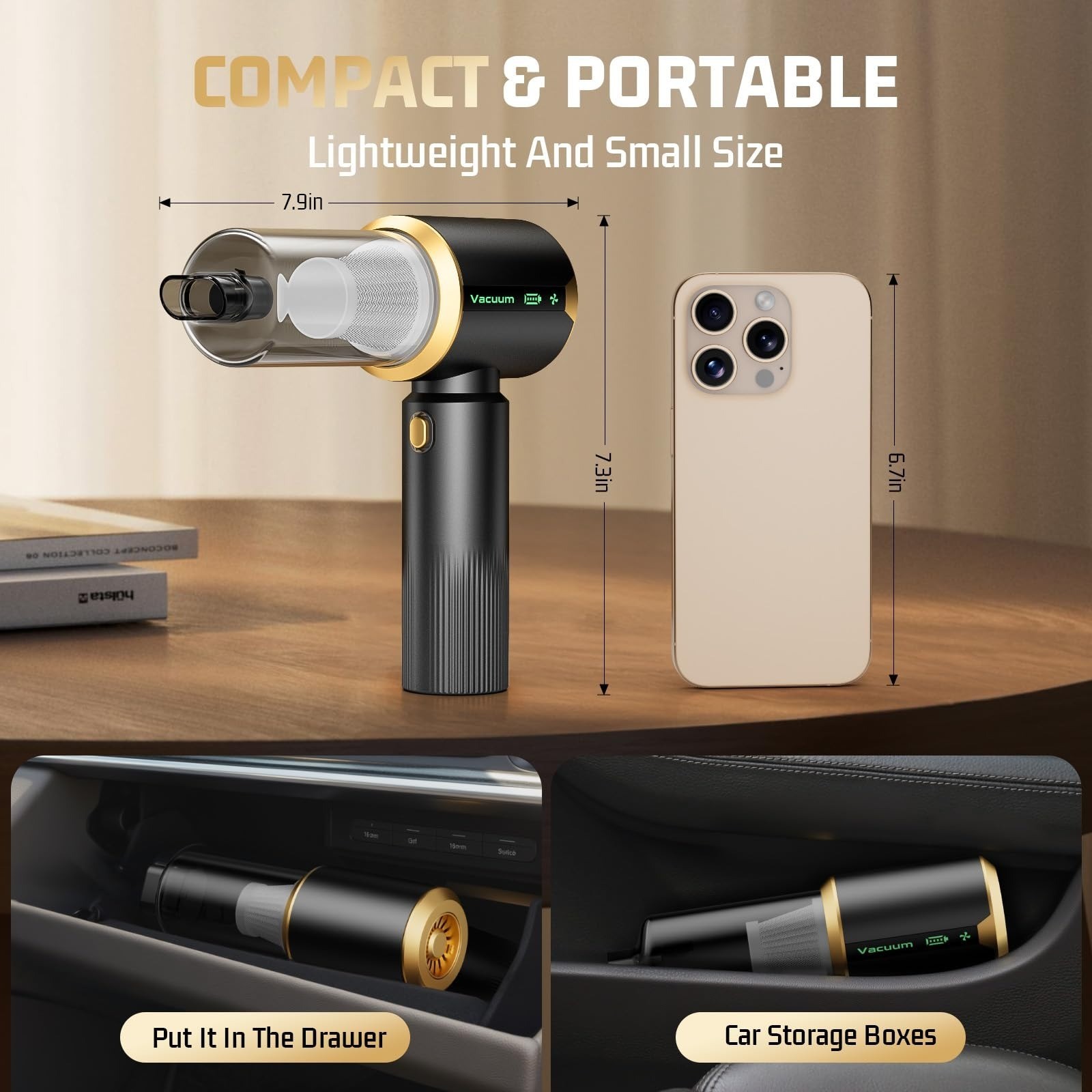 Cordless Handheld Vacuum Cleaner with HEPA Filter & 16000Pa Suction