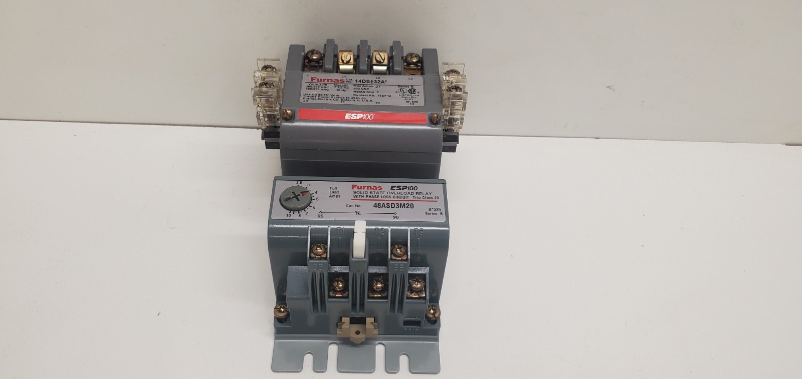 GOOD USED! FURNAS NEMA SIZE 1 MAGNETIC STARTER 14DS+32A W/ ESP100 48ASD3M20