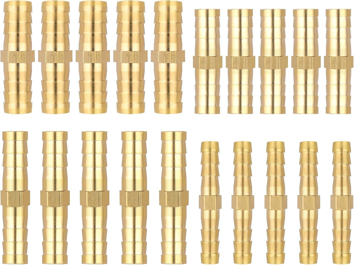 20PCS Brass Hose Barb Fitting, 1/4″ 5/16″ 3/8″ 1/2″ 6 Mm/8 Mm/10 Mm/12