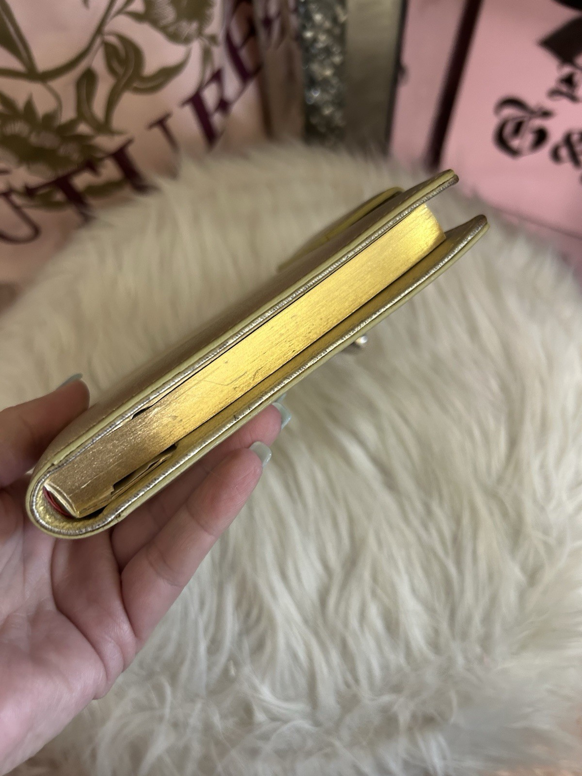 Y2K VINTAGE JUICY COUTURE METALLIC GOLD LEATHER JOURNAL DIARY RARE