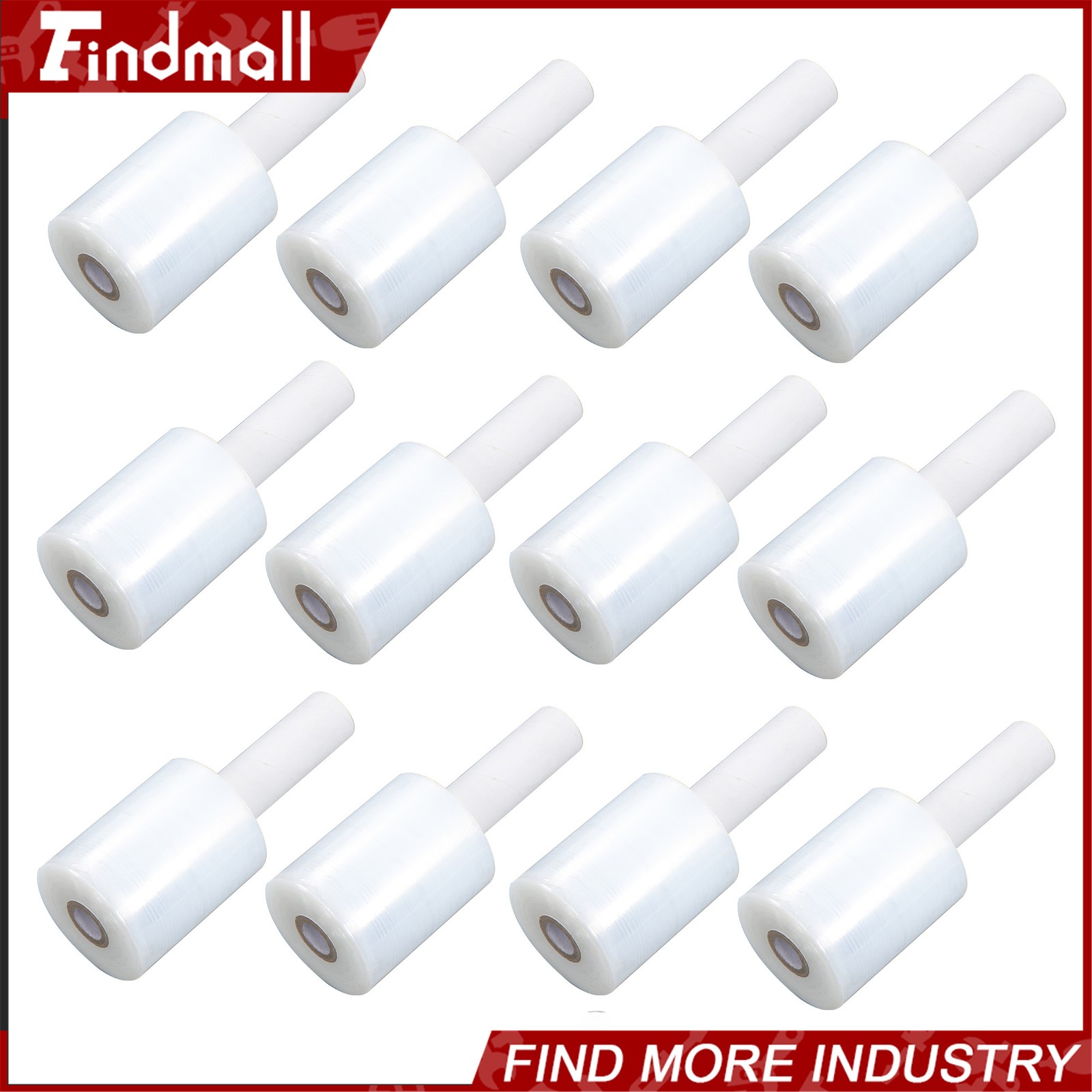 Findmall 12 Rolls 5 Inch x 1000 Ft Stretch Shrink Film Hand Wrap With Handle
