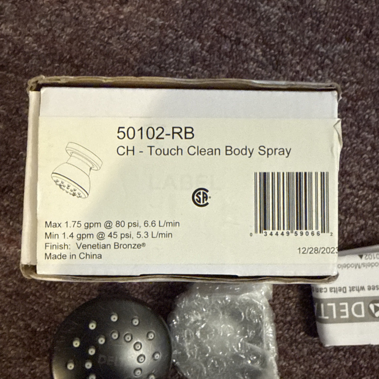 Delta Faucet 50102-RB Body Spray – Venetian Bronze OPEN BOX