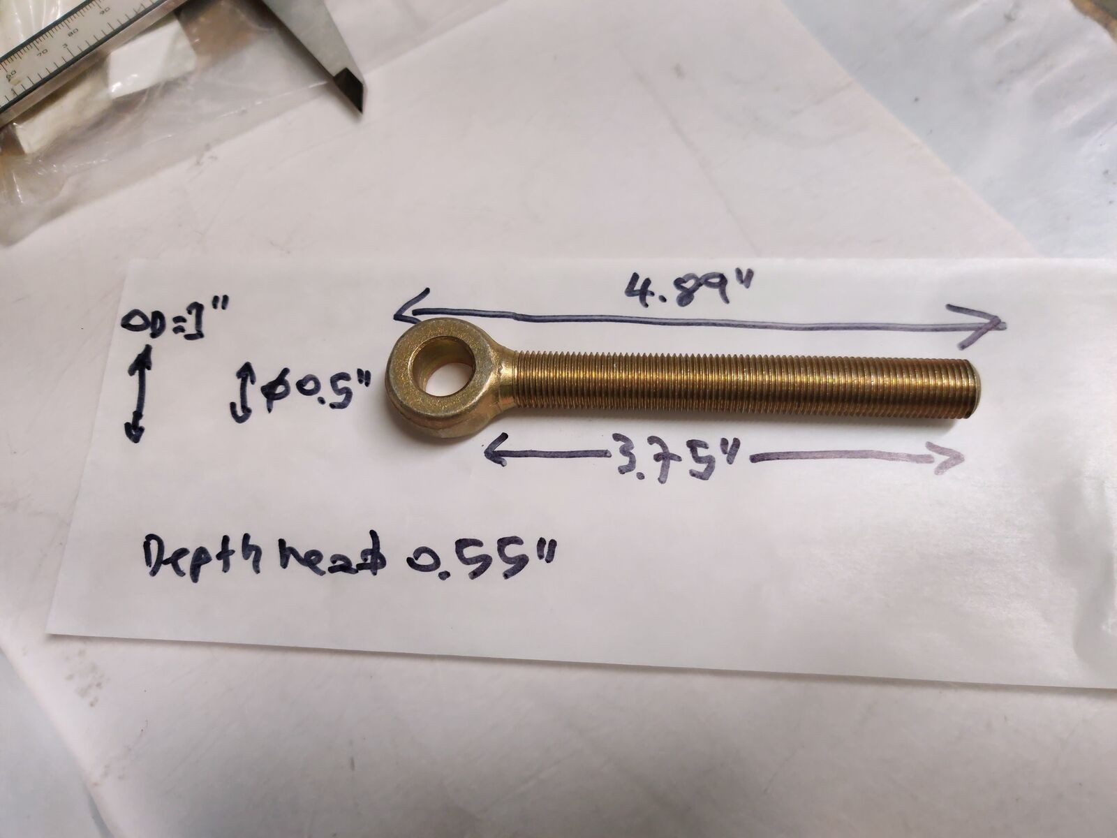 1/2″- 20 TPI 3.75″ L Adjusting Thread Eye Bolt. Mvehicles. Zinc Plated. LOT OF 6