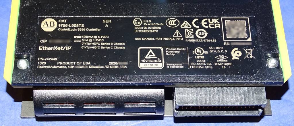 2026 Allen Bradley 1756-L908TS /A ControlLogix 5590 Controller