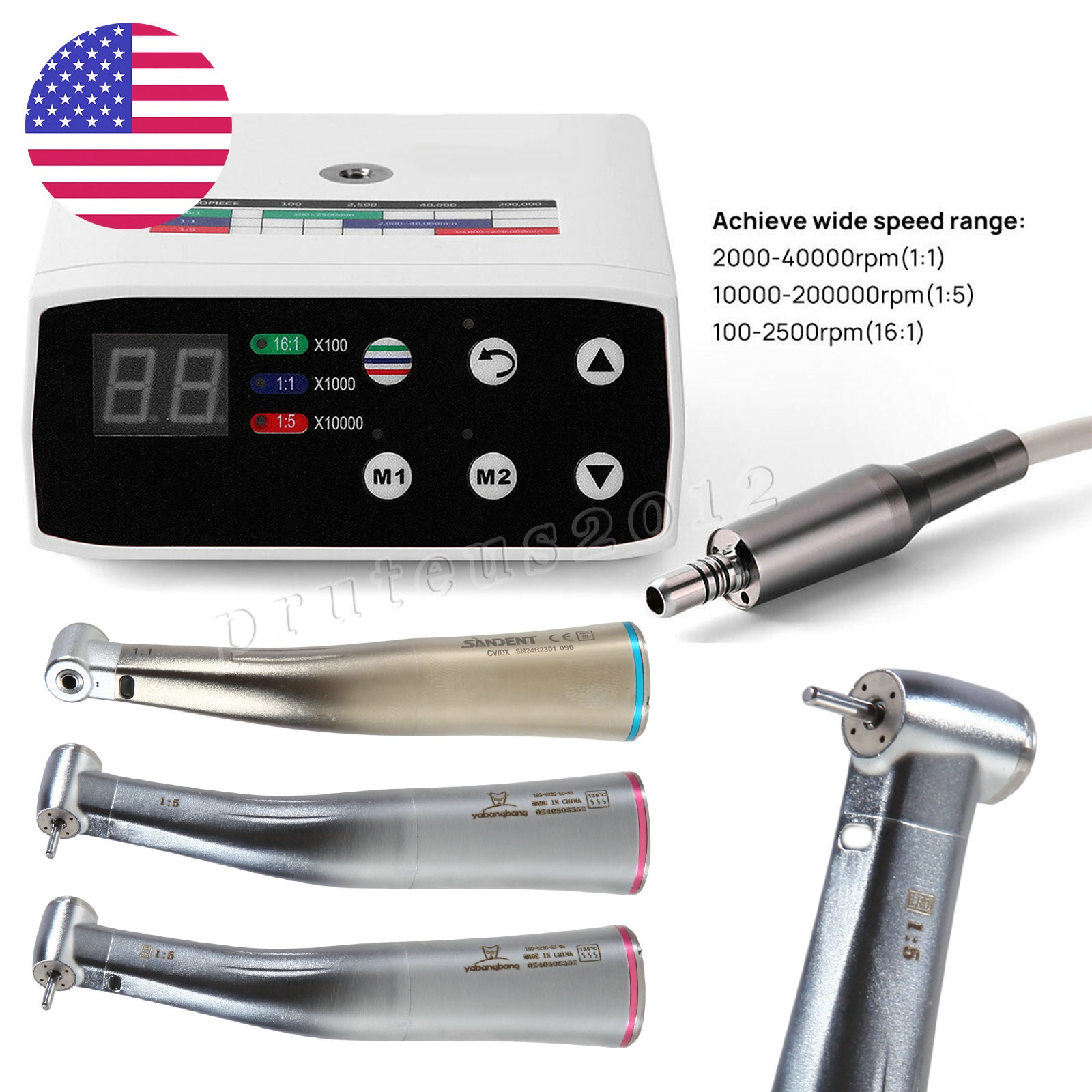 NSK Style Dental Brushless LED Micro Motor /1:5 Increasing Handpiece