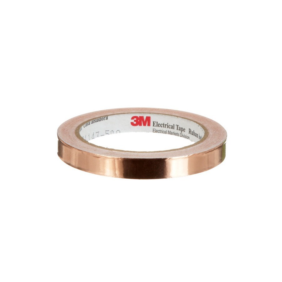 3M 1181 EMI Copper Foil Shielding Tape, 1/2″ x 18yd, 2.6 mil, 1 Roll, 7000132182