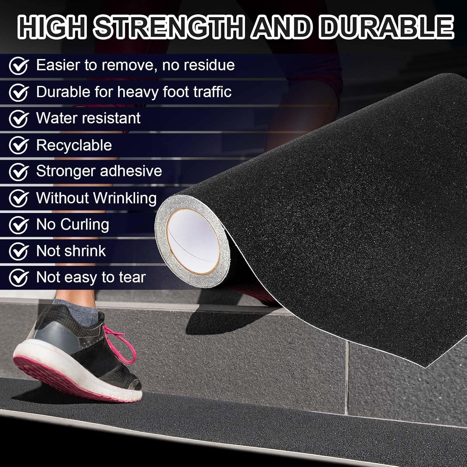 Anti Slip Traction Tape 24 Inch X 20 Ft, Widen Waterproof Non Skid Tape, Dura…