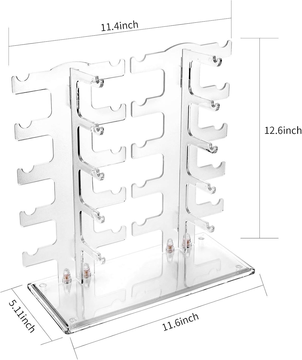 Space-Saving 2-Row Eyewear Holder – Lightweight Display for 10 Pairs of Glasses