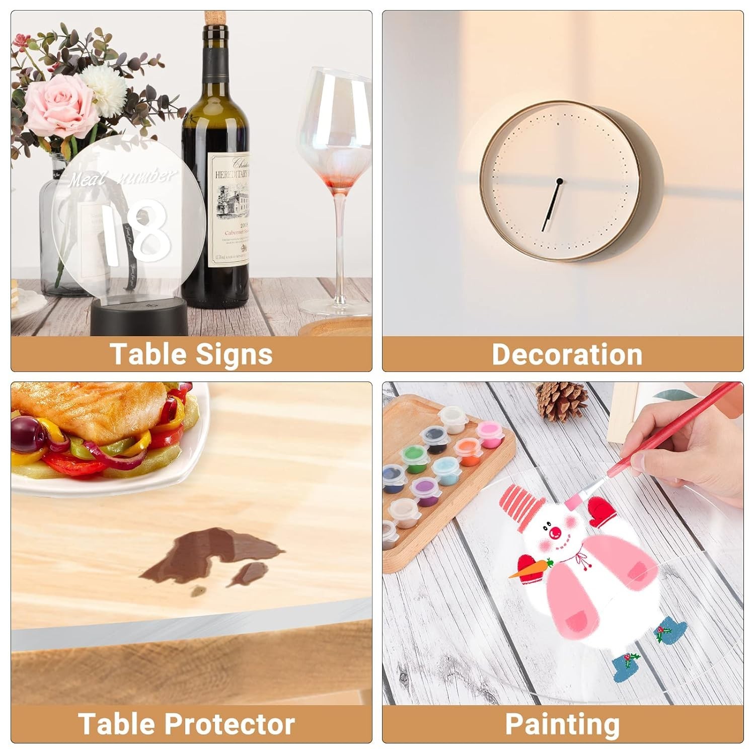 High Clarity 6″ Round Plexiglass Sheets – Perfect for Art Crafts & Frames