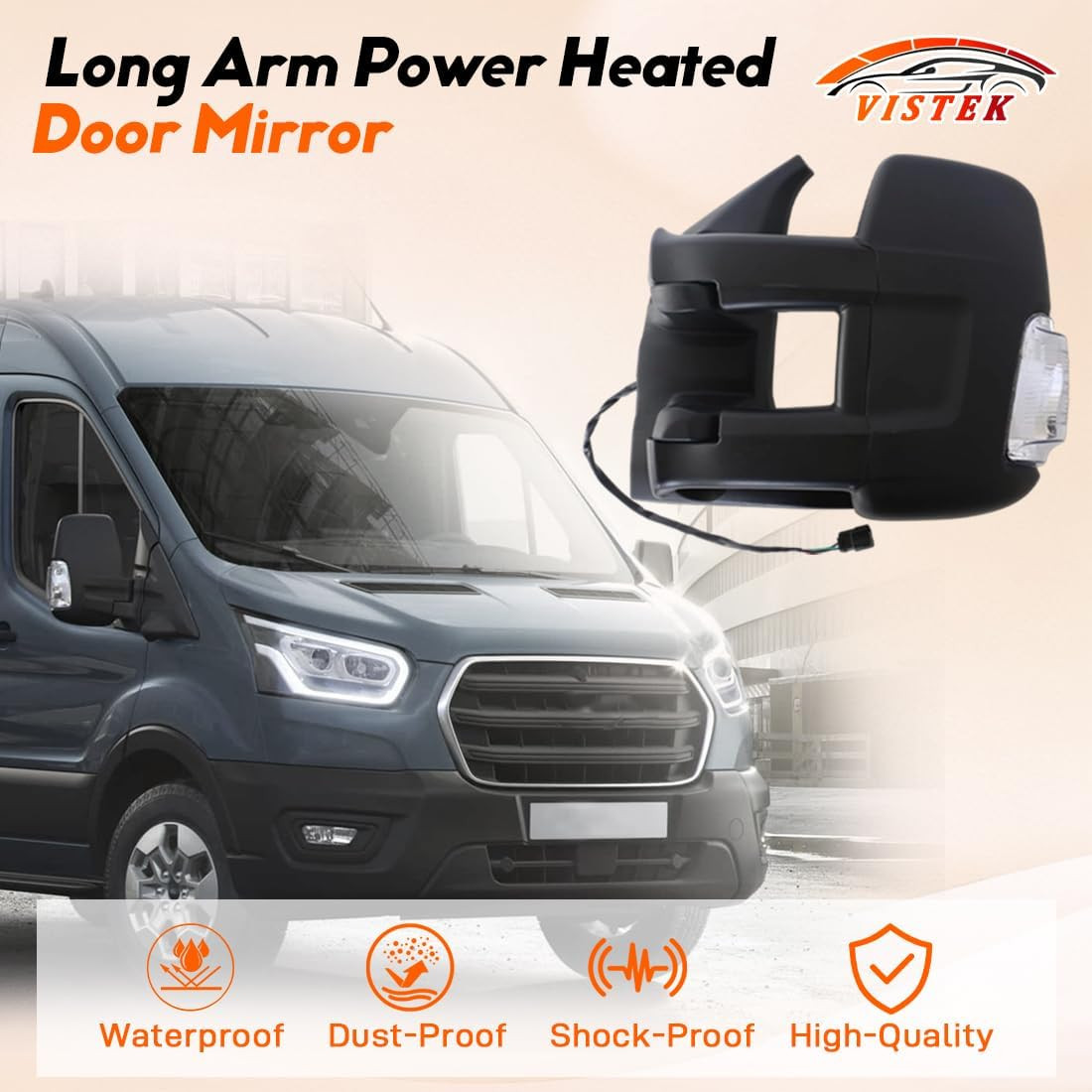 Power Heated Door Mirror & Driver Side View Mirror FIT Ford Transit 150 250 350