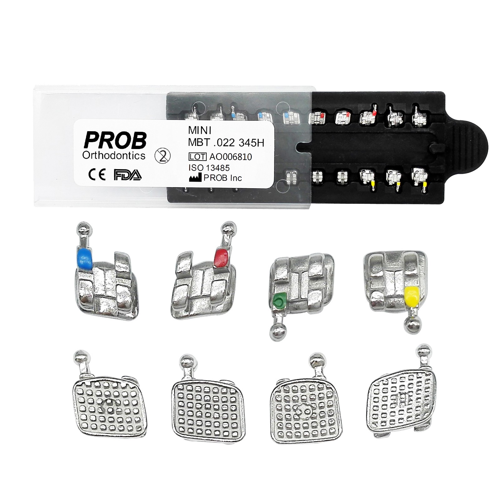 PROB Orthodontic Dental Brackets Braces Mini Standard Roth MBT.022/.018 Hooks