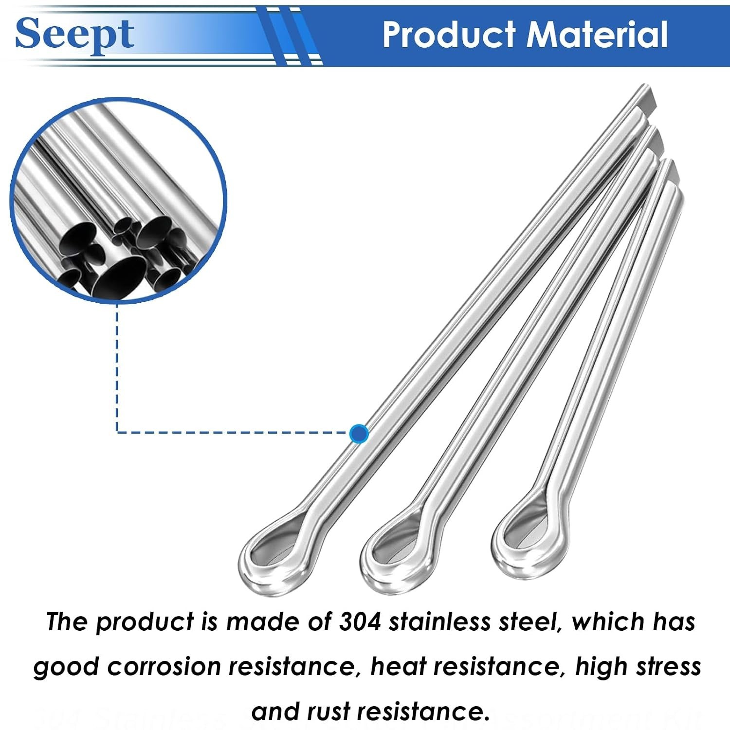 Assorted 120Pcs Cotter Pins in Stainless Steel – Reliable Fastening Solutions