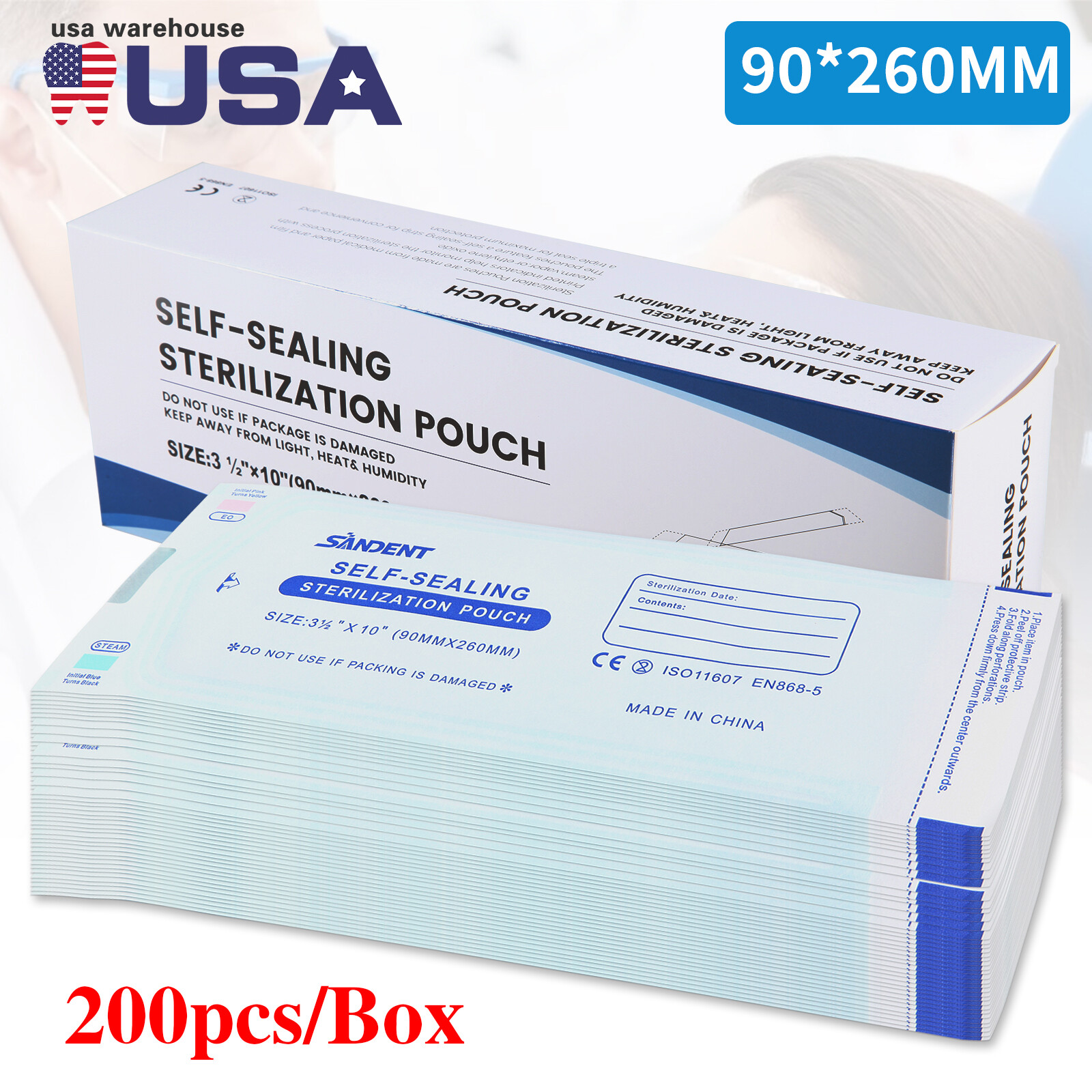 Self Sterilization Pouches Pouch Autoclave, Sterilizer Bags Dental Tattoo Nail